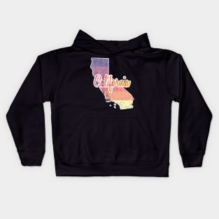 California State Map Vintage Kids Hoodie